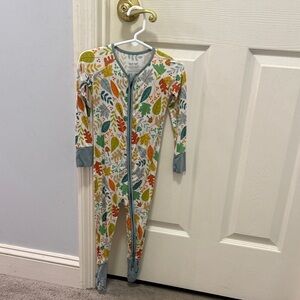 Little Sleepies Leafy Kids One Piece in Orange, Green, and Blue